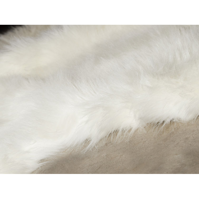 Mercer41 Brookhill Faux Sheepskin Off White Area Rug & Reviews